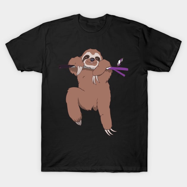 Asexual Pride Sloth T-Shirt by saltuurn